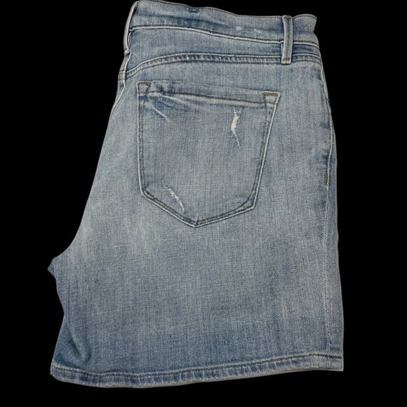 Loft Women’s Distressed Jean Shorts – Waist 34 Blue Denim Casual Summer Style - Picture 3 of 4